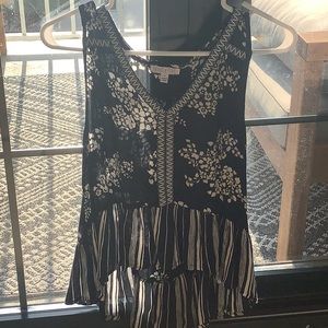 Navy blue with white flowers flown tank top size medium